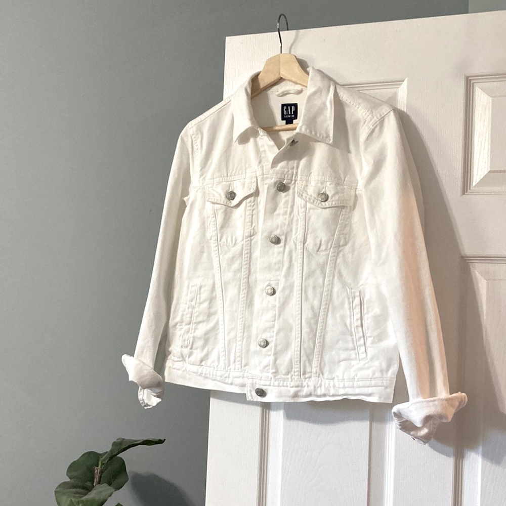 Gap white denim jacket